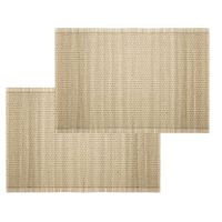 Set van 12x stuks placemats beige bamboe 45 x 30 cm - thumbnail