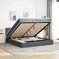Ottoman bed met matras 180x200cm stof donkergrijs