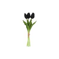 Kunstboeket tulpen zwart H29cm- 3 stelen Kunstboeket tulpen zwart H29cm- 3 stelen