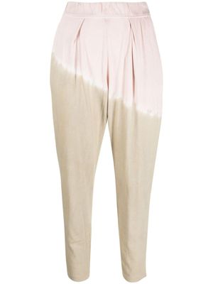 Raquel Allegra pantalon en coton à imprimé tie dye - Rose
