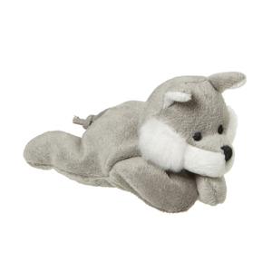 Nature Planet pluche knuffeldier Wolf - grijs - 13 cm - Kleine wolven knuffels