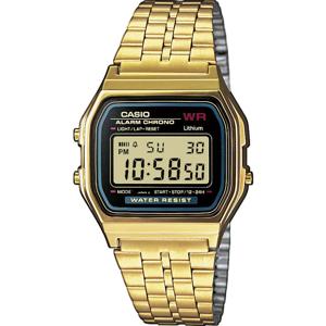 Casio A159WGEA-1EF Horloge Kwarts (l x b x h) 36.8 x 32.2 x 8.2 mm Goud Materiaal (behuizing): Hars Materiaal (armband): RVS