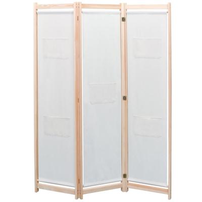 Kamerscherm met 3 panelen 120x170x4 cm stof crème