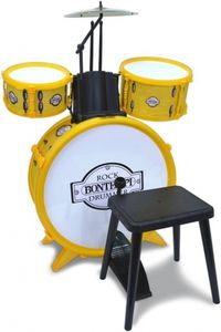 Bontempi drumset RockDrummer met kruk geel