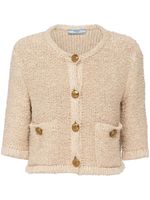 Prada cardigan en tweed à coupe crop - Tons neutres