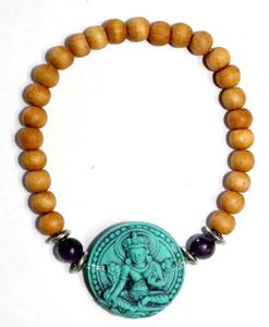 Sandalwood Elastische Armband Turquoise Tara