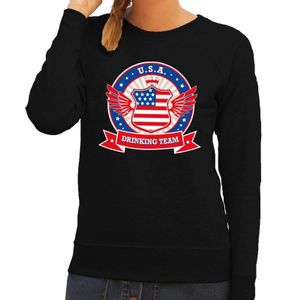 Zwart USA drinking team sweater dames