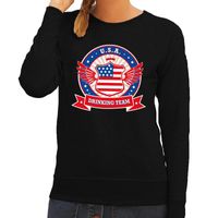 Zwart USA drinking team sweater dames 2XL  -