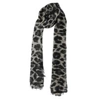 Verkleed Sjaal Leopard - grijs - 200 x 100 cm - luipaardprint/panterprint - foute panter party