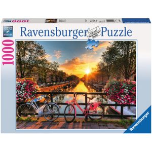 Fietsen in Amsterdam puzzel, 1000 stukjes