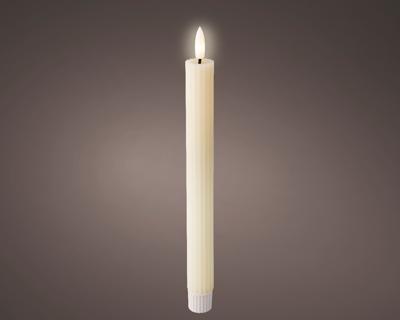 Dinerkaars LED ribbel 24cm creme 2 st.