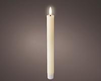 Dinerkaars LED ribbel 24cm creme 2 st.