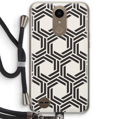 Geometrisch patroon: LG K10 (2017) Transparant Hoesje met koord