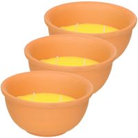 Citronella kaars - 7x - in terracotta pot - D13 cm - citrusgeur