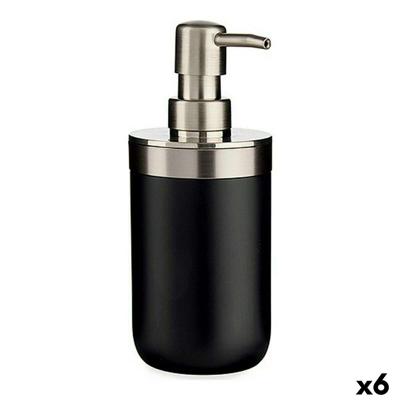 Zeepdispenser Berilo Zwart Zilverkleurig Roestvrij staal Plastic 350 ml 9 x 17 x 8 cm (6 Stuks)