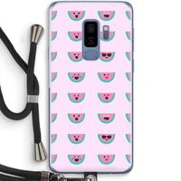 Smiley watermeloenprint: Samsung Galaxy S9 Plus Transparant Hoesje met koord