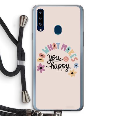 Happy days: Samsung Galaxy A20s Transparant Hoesje met koord