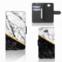 Microsoft Lumia 650 | Bookcase | Marmer Wit Zwart - Origineel Cadeau Man