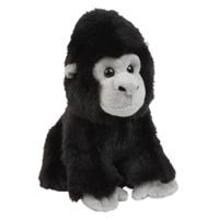 Ravensden Pluche knuffel dier - Gorilla aap - zwart - 18 cm - apen