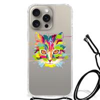 iPhone 15 Pro Max Stevig | Bumper Hoesje | Cat Color