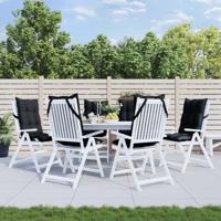 VidaXL Stoelkussens 6 st hoge rug oxford stof zwart