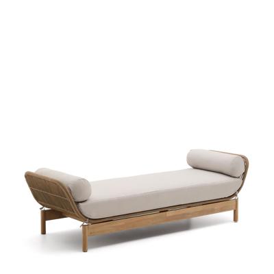 Kave Home Ligstoel 'Catalina' Acaciahout en touw, kleur Beige