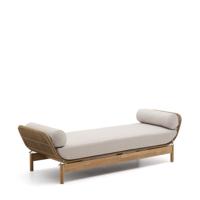 Kave Home Ligstoel 'Catalina' Acaciahout en touw, kleur Beige