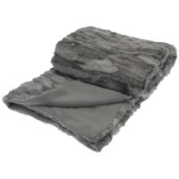 Fleece deken - titanium grijs - 125 x 150 cm - polyester - plaid - dekentje