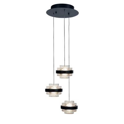 Highlight HanglampDynasty zwart rond 5-lichts helder glas - H5503.20