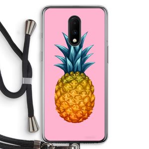 Grote ananas: OnePlus 7 Transparant Hoesje met koord