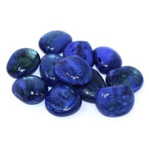 Decoratie/hobby stenen/kiezelstenen - 3x - edelstenen blauw - 250 gram / 2 a 3 cm - groot