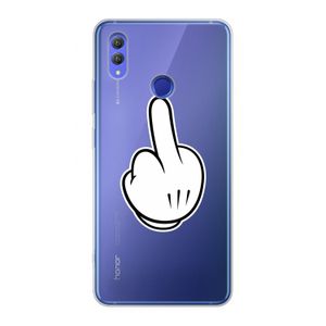 Middle finger white: Honor Note 10 Transparant Hoesje