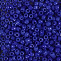 Creativ Company Rocailles, d 3 mm, afm 8/0, gatgrootte 0,6-1,0 mm, blauw, 25 gr/ 1 doos