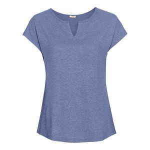 T-shirt van hennep en bio-katoen, duifblauw Maat: 36/38