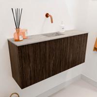 Toiletmeubel Mondiaz Joya Dlux | 90 cm | Meubelkleur Walnut | Faye wastafel Glace Wasbak Midden | Zonder kraangat(en)