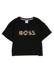 BOSS Kidswear t-shirt à logo brodé - Noir