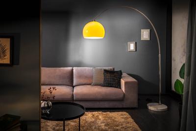 Uitschuifbare booglamp LOUNGE DEAL 175-205cm Oranje marmeren voet vloerlamp - 20747