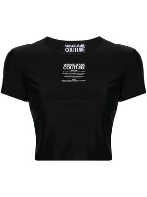 Versace Jeans Couture t-shirt crop à logo imprimé - Noir