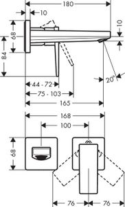 Hansgrohe Metropol inbouw wastafelkraan waterbesparend met uitloop 16.5cm chroom