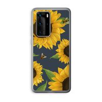 Sunflower and bees: Huawei P40 Pro Transparant Hoesje