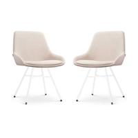 Nolon Noa-Isa Eetkamerstoelen Set van 2 - Beige - Wit