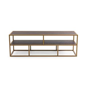 Tv-meubel 'Luuk' 150cm, kleur goud / bruin hout