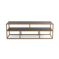 Tv-meubel 'Luuk' 150cm, kleur goud / bruin hout