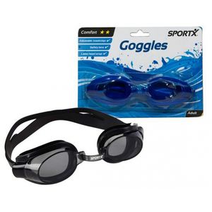 Zwarte zwembril met latex hoofdband   -