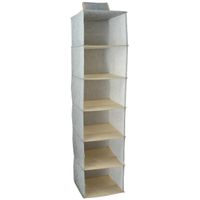 Kast organizer - hangend - 6 vakken - 28 x 28 x 112 cm - grijs