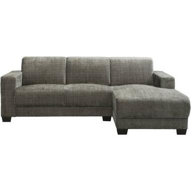 Bank Aberdeen met chaise longue rechts - Cremona - grijs - Leen Bakker