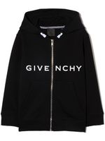 Givenchy Kids hoodie zippé à logo imprimé - Noir