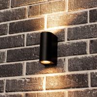LED&apos;s Light LED Wandlamp buiten - Cilinder met 2 x GU10 fitting - Model Sapri - IP44 - Zwart