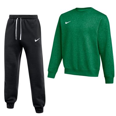 Nike Park 26 Fleece Crew Joggingpak Donkergroen Zwart