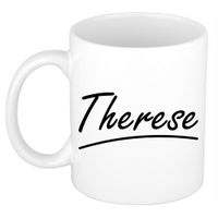 Naam cadeau mok / beker Therese met sierlijke letters 300 ml
